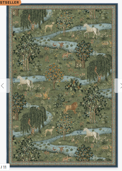 Ruggable 6'x9' Owl & Willow Green Rug - Tufted All-In-One Rug gallery