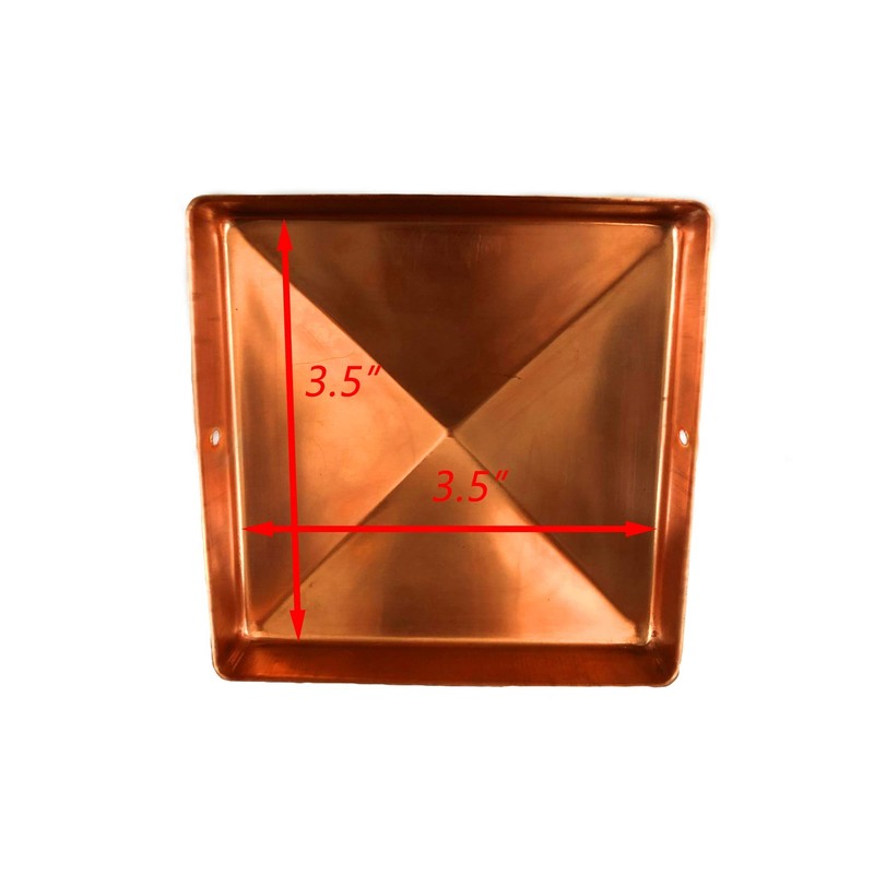 3.5" x 3.5" Solid Copper Pyramid Post Cap for True/Actual 3.5" x 3.5" Wood Po... gallery