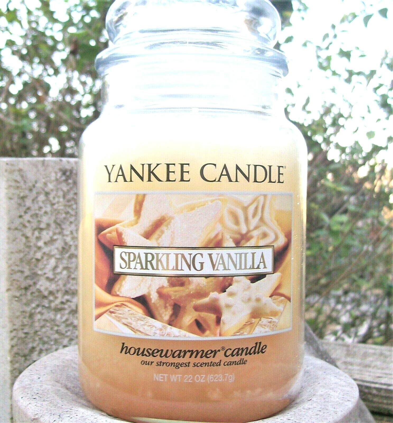 Yankee Candle Retired "SPARKLING VANILLA" ~ Large 22 oz ~WHITE LABEL~ RARE ~ NEW gallery