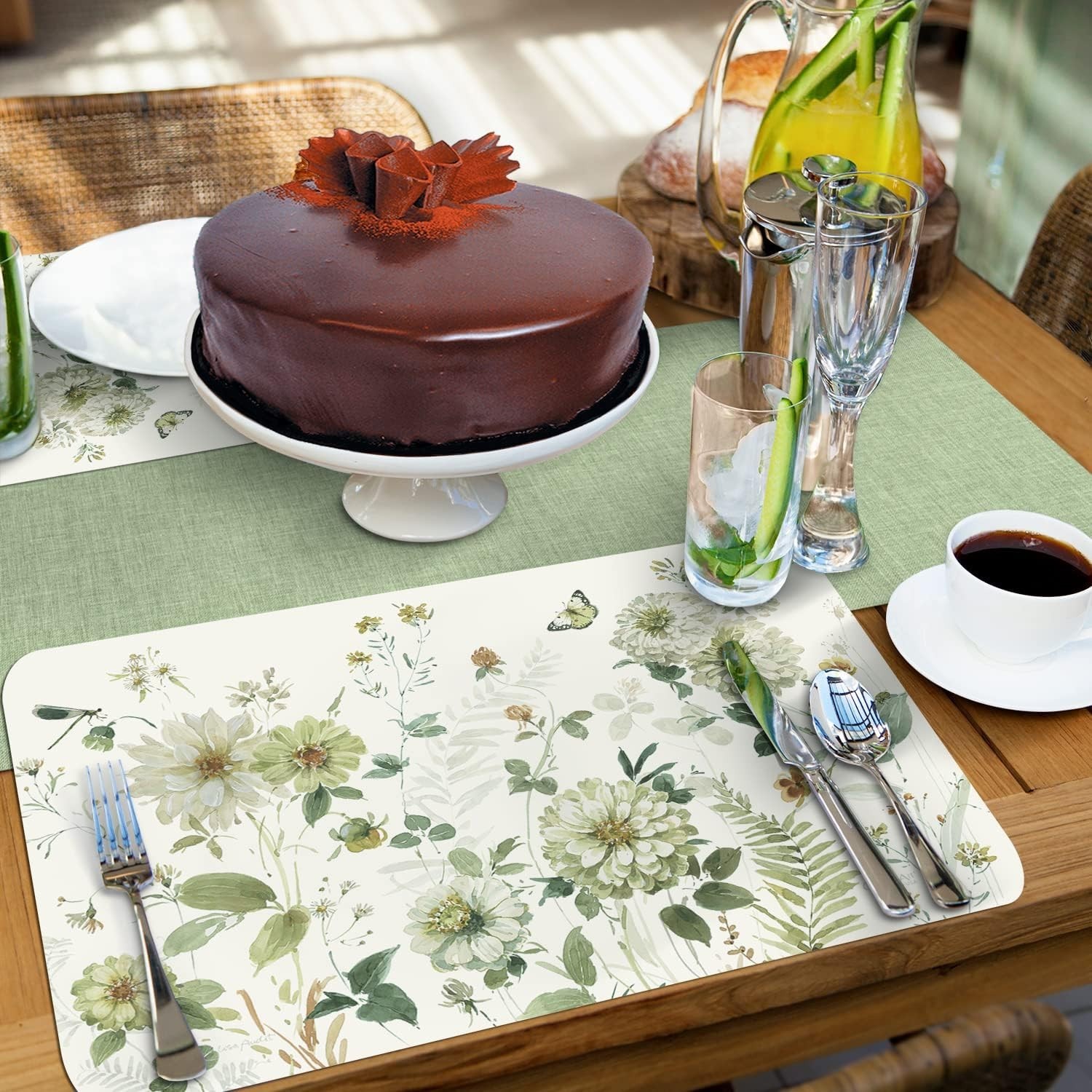CounterArt Garden Floral 4 Pack Reversible Easy Care Flexible Plastic Placemats gallery