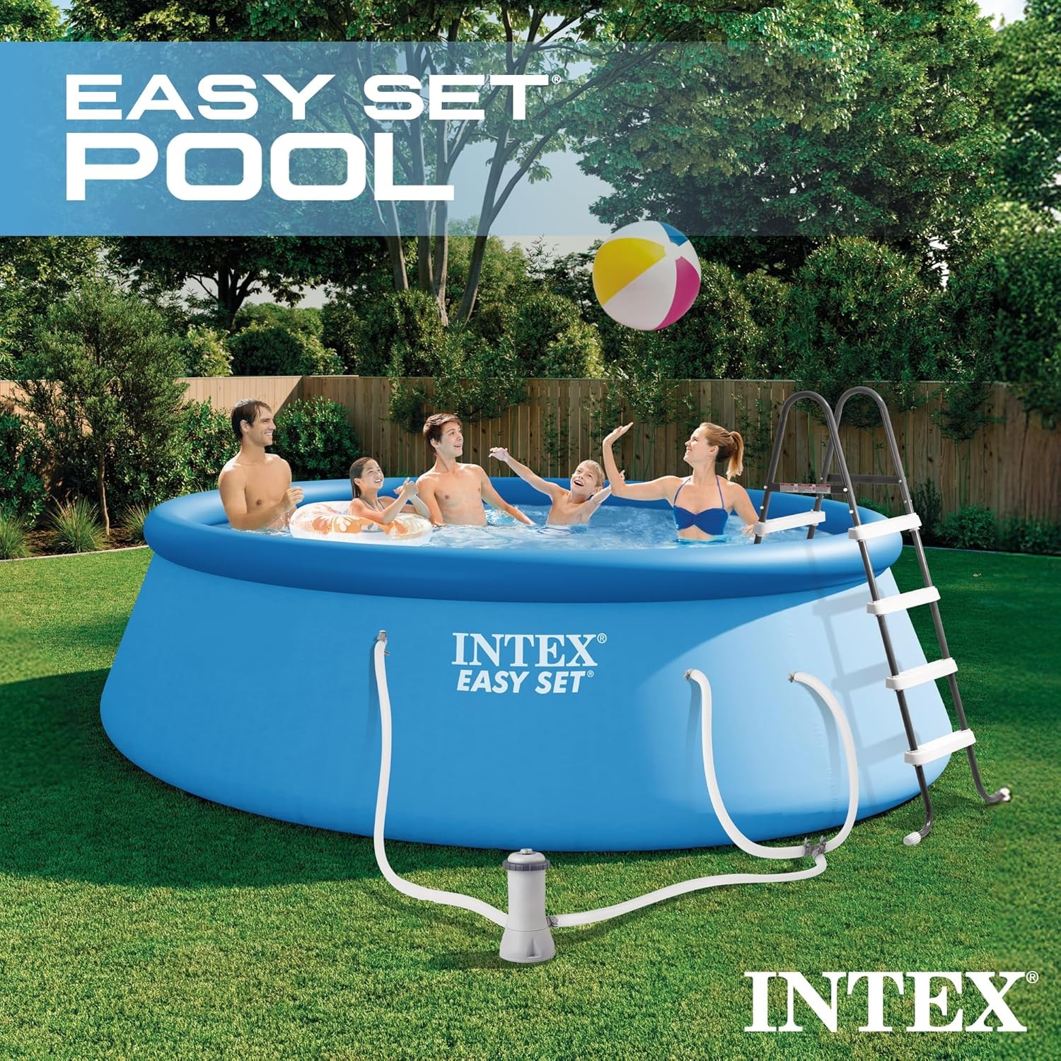 INTEX Easy Set 15ft x 48in Above Ground Pool Set, Round Inflatable Swimming Pool gallery