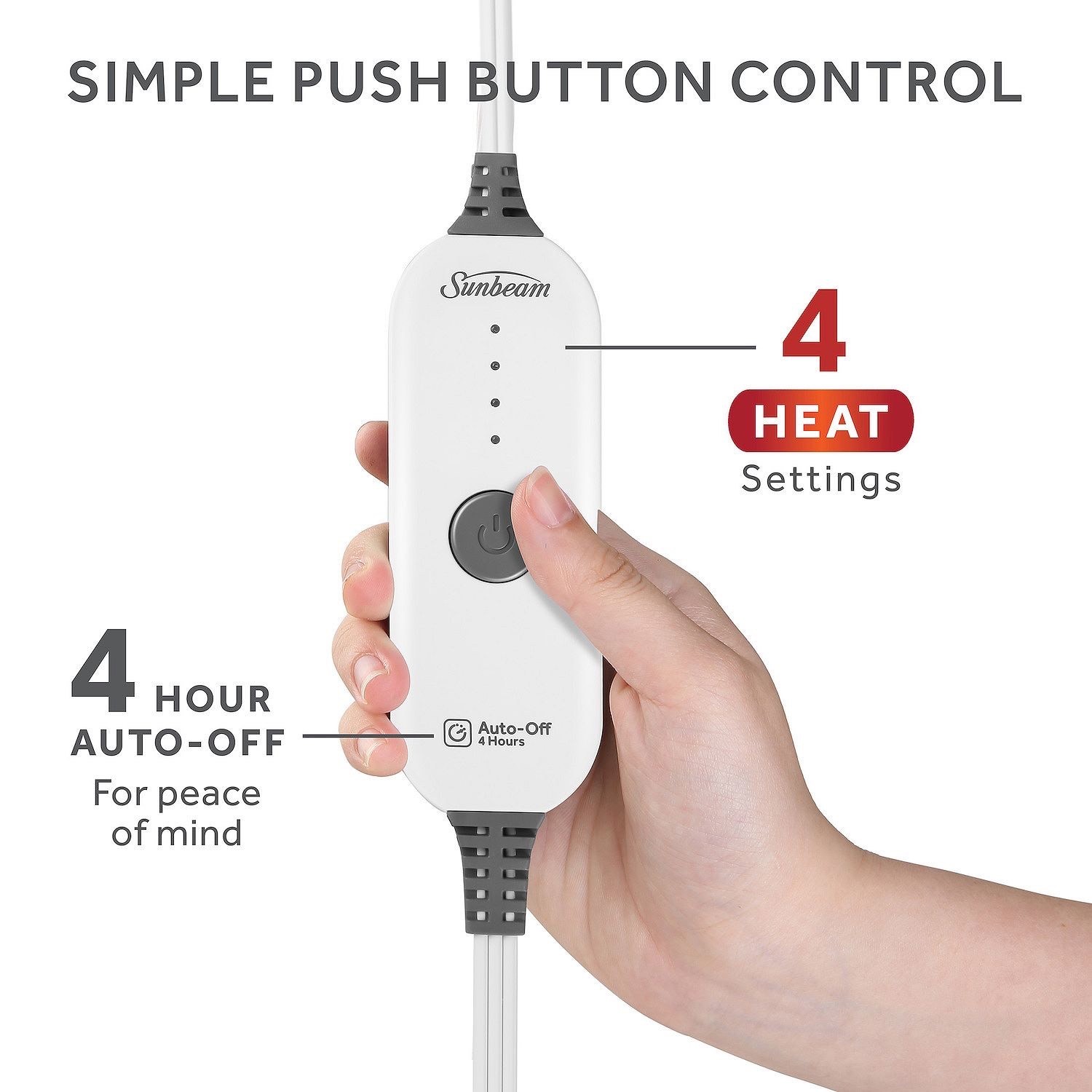Sunbeam TL21 White Auto Off 4 Hours Heated Electric Blanket Controller 4 Prong gallery