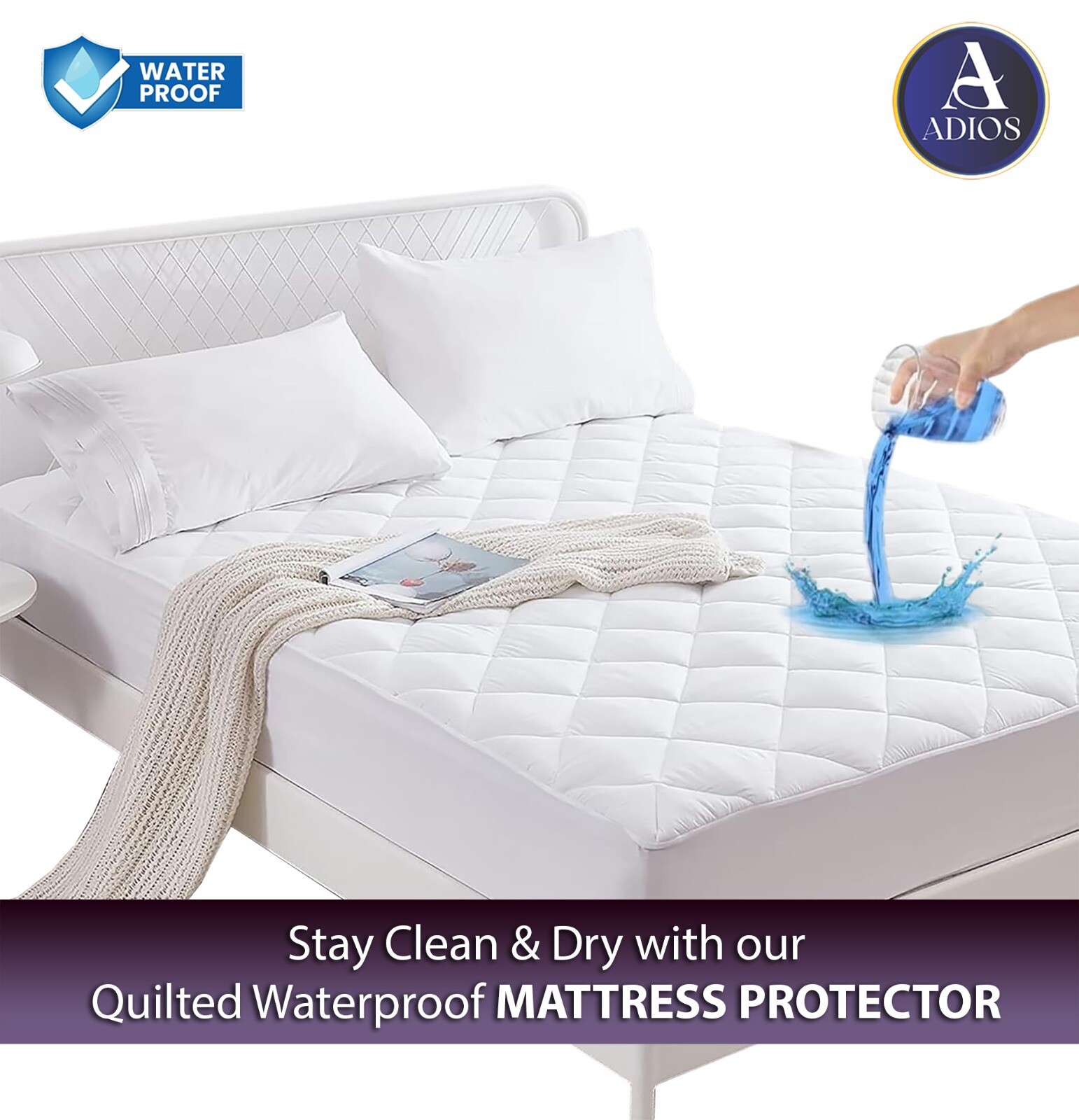 Quilted 100% Waterproof Mattress Protector mattress pad Mattress Cover by AAdios gallery