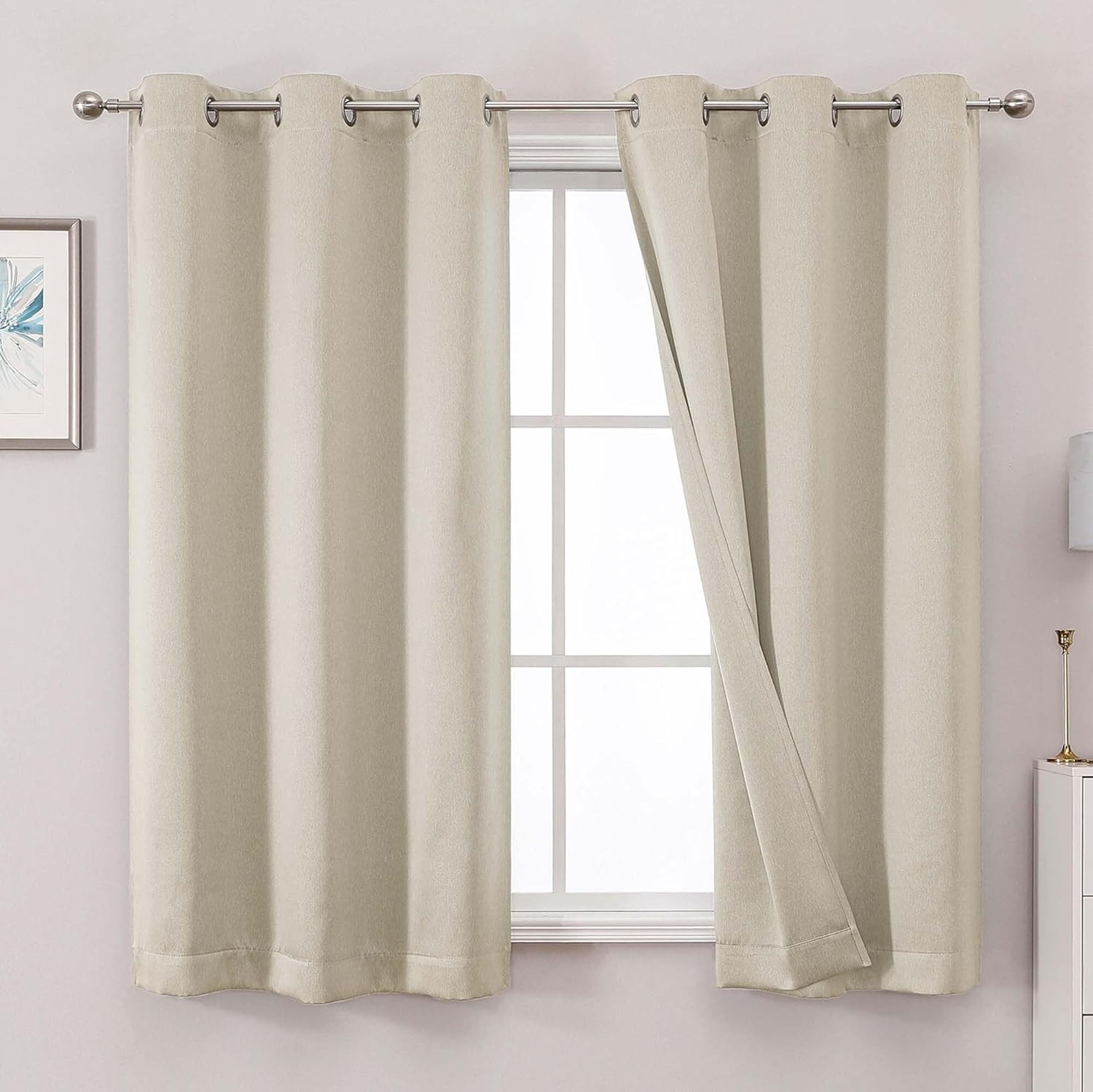 Blackout Curtains 63 Inch Length 2 Panels for Bedroom Living Room, Thermal Insul gallery