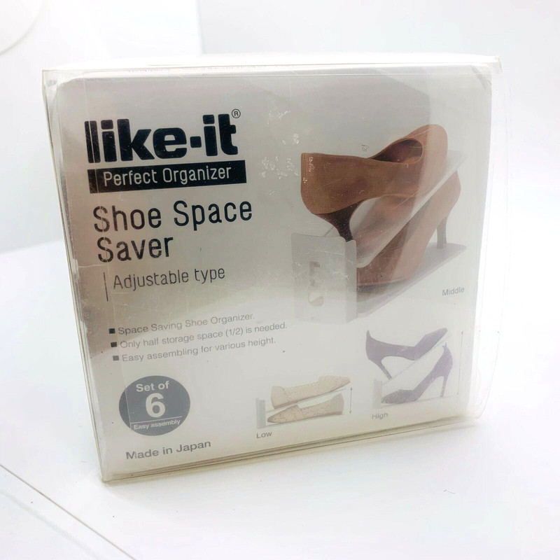 New Like-it Space Saving Adjustable Shoe Organizer - 6 Pack Made in Japan SH-01L gallery