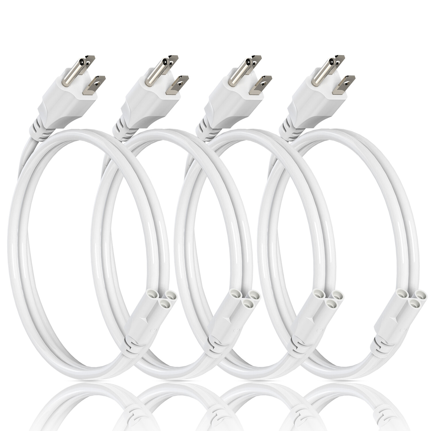 4 Pack 4FT Power Cord Cable Extension for T5 T8 LED Tube Light Fixture US Plug gallery