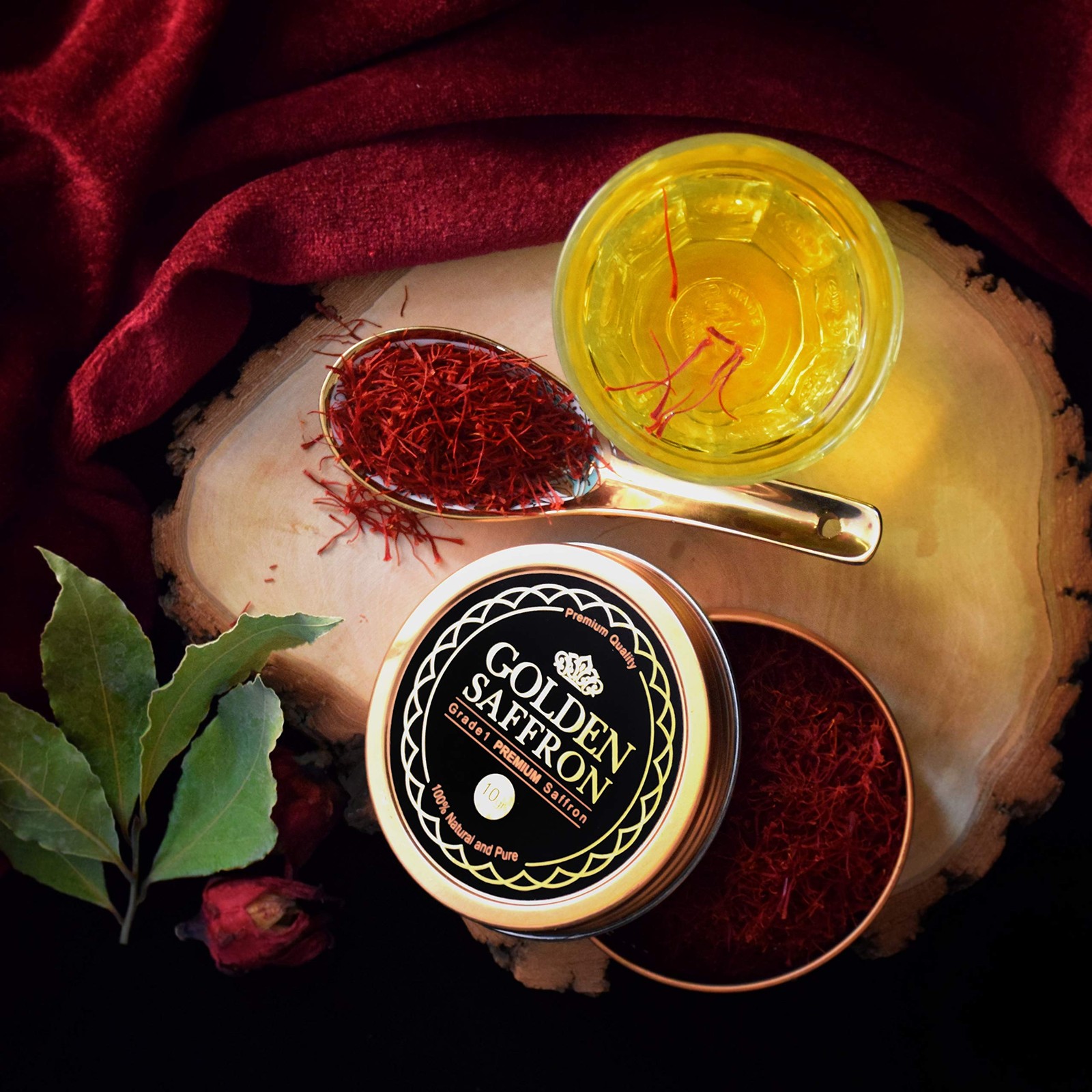 Golden Saffron, Finest Pure Premium All Red Saffron Threads, Grade A+ Super gallery
