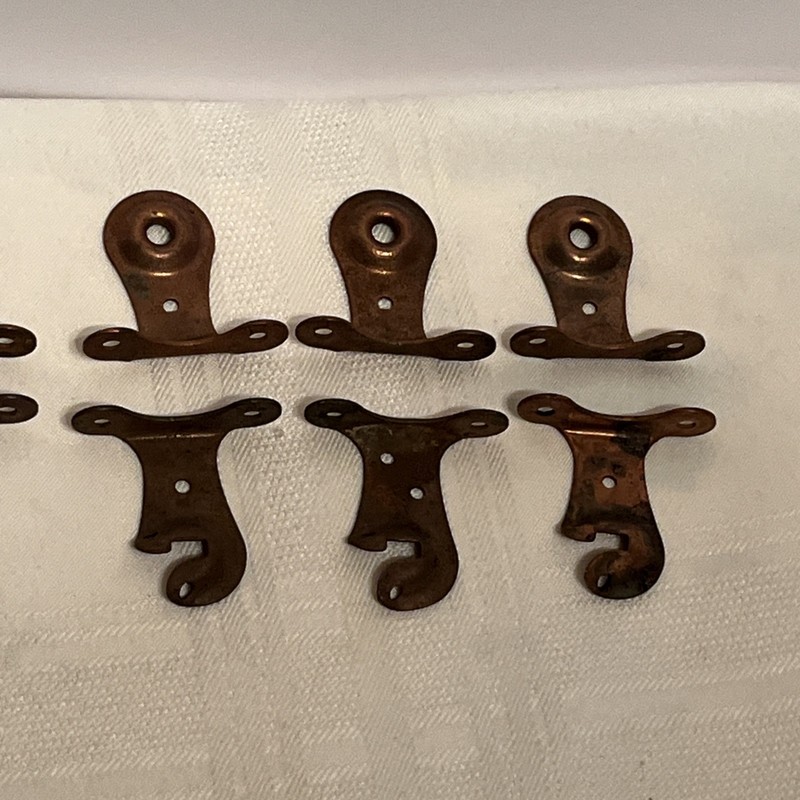 Vintage Roller Shade Brackets Metal Brass Finish 2 Piece Sets Six Pairs gallery