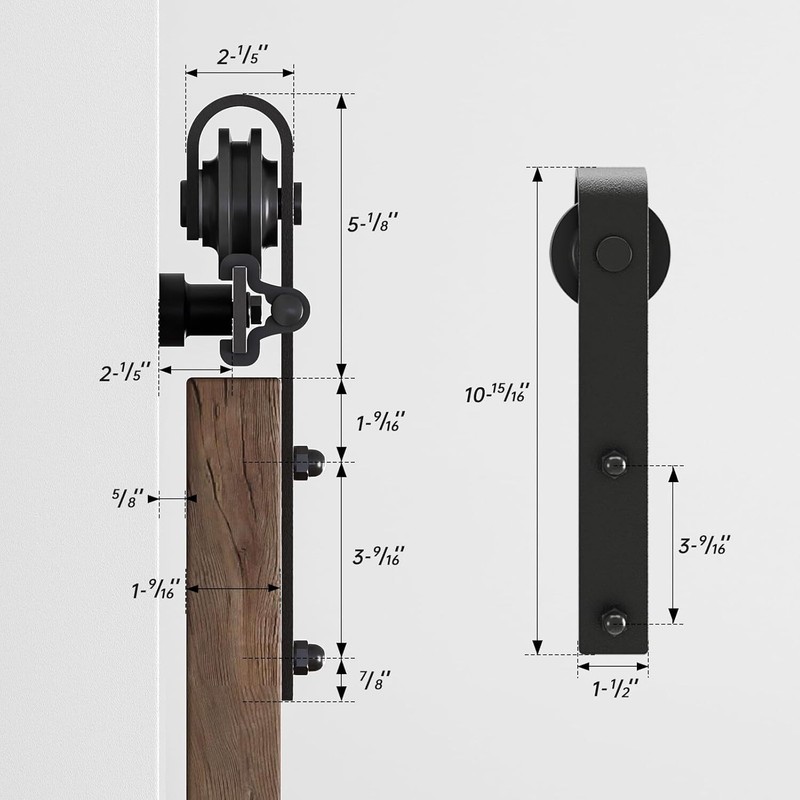 4FT ~ 20FT Rustic Sliding Barn Door Hardware Track Kit for Single/Double/Bypass gallery