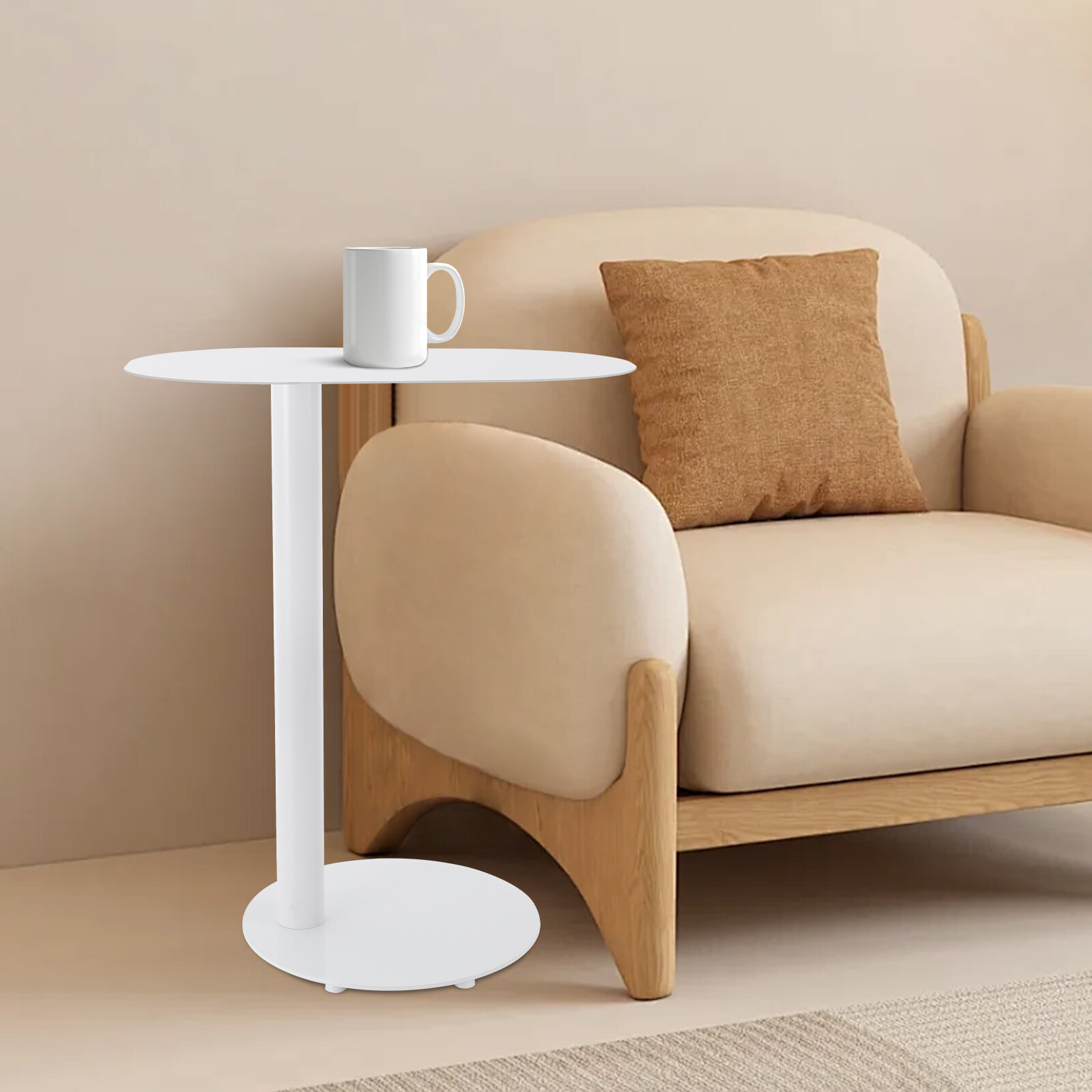 63cm C-Shaped Metal End Table Living Room Side Table Laptop Stand Coffee Table gallery