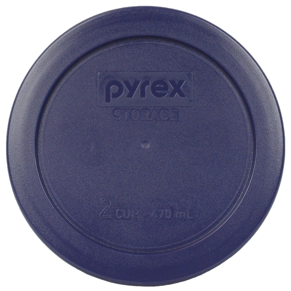 Pyrex 7200-PC Blue Round Plastic Storage Replacement Lid Cover, Made in the USA