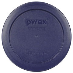 Pyrex 7200-PC Blue Round Plastic Storage Replacement Lid Cover, Made in the USA