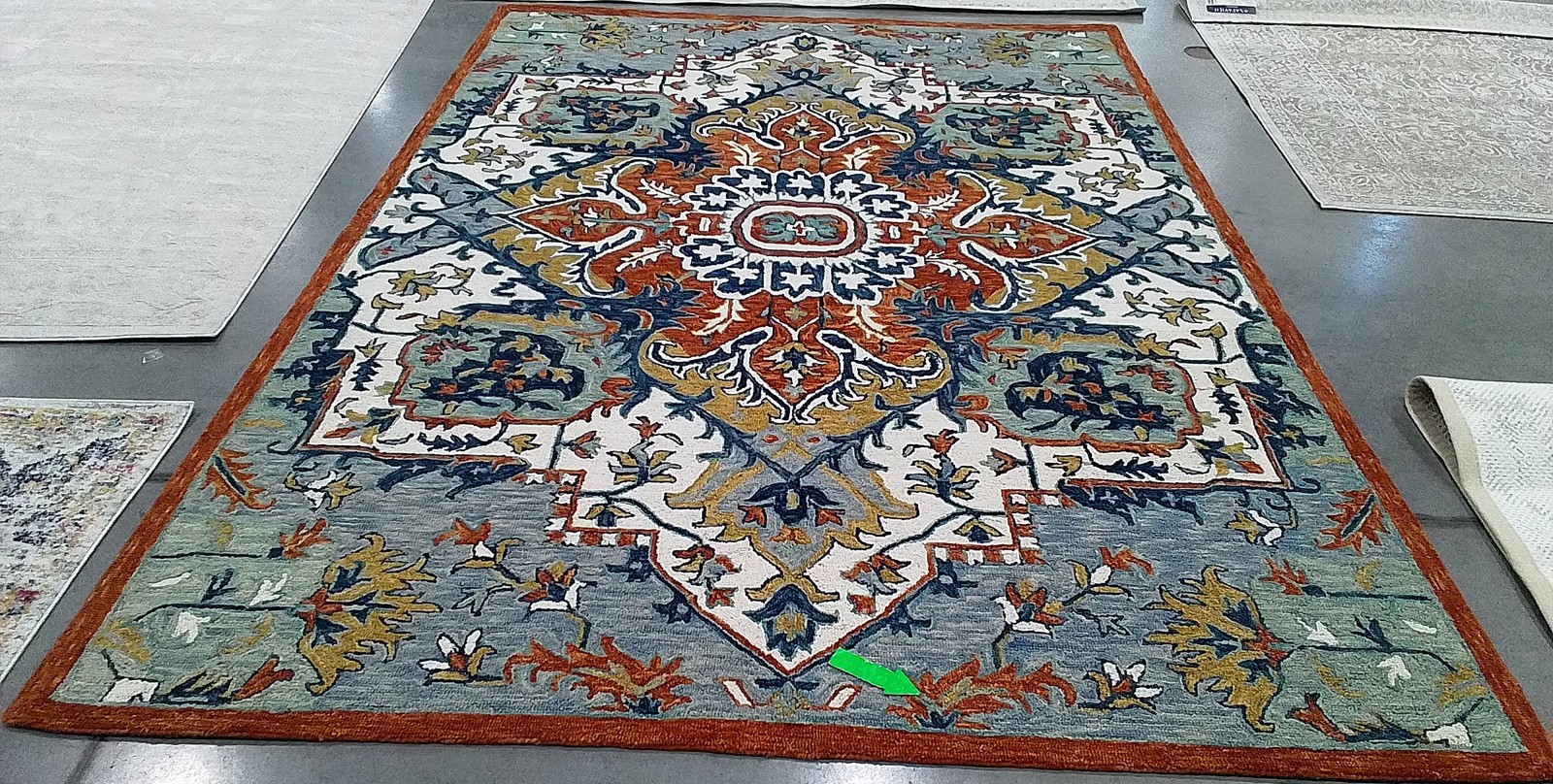 BLUE / RUST 9'-0" x 12'-0" Hole in Rug, Reduced Price 1172800124 APN312A-9 gallery