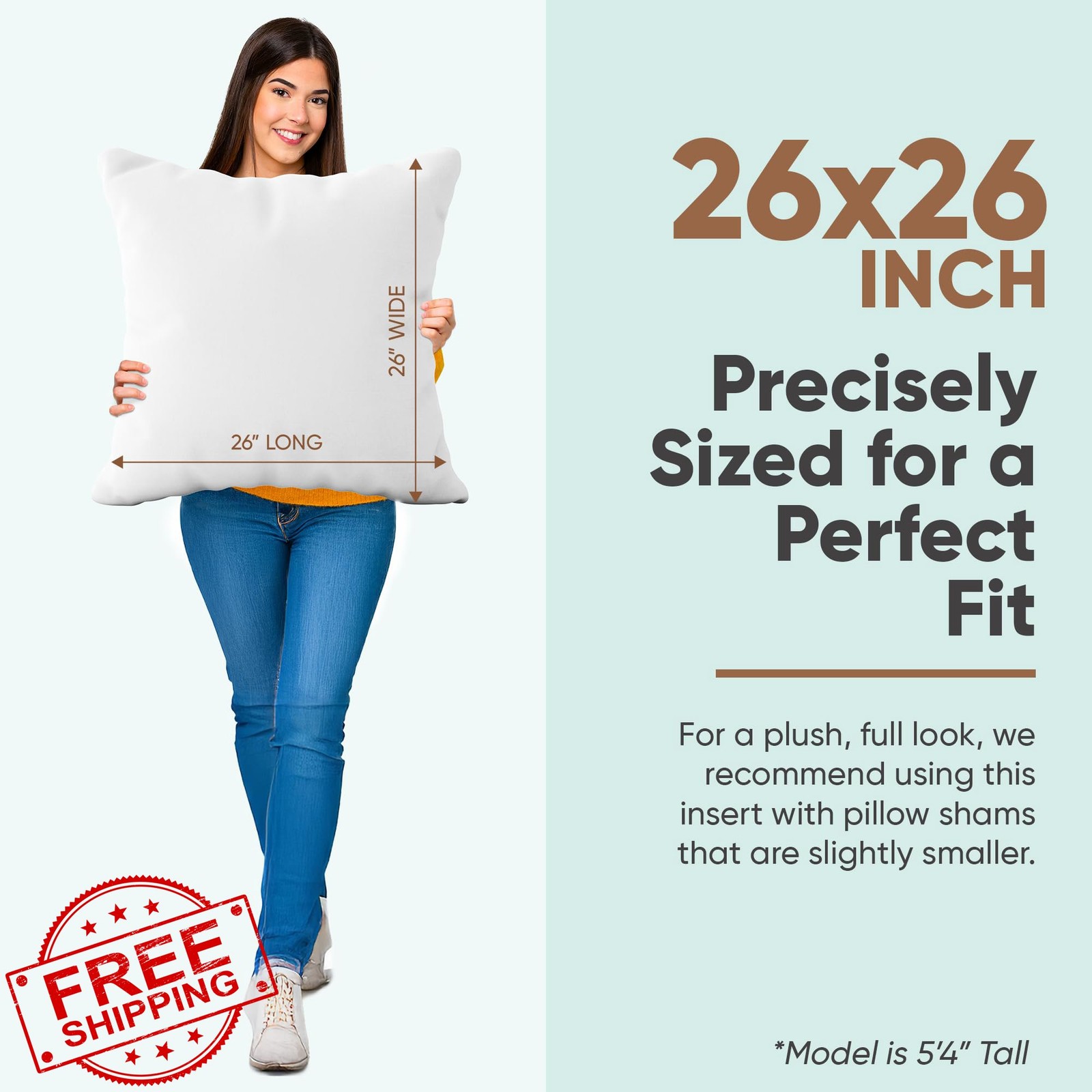 Pillow Insert Synthetic Down Alternative 26x26 Square Throw Pillow gallery