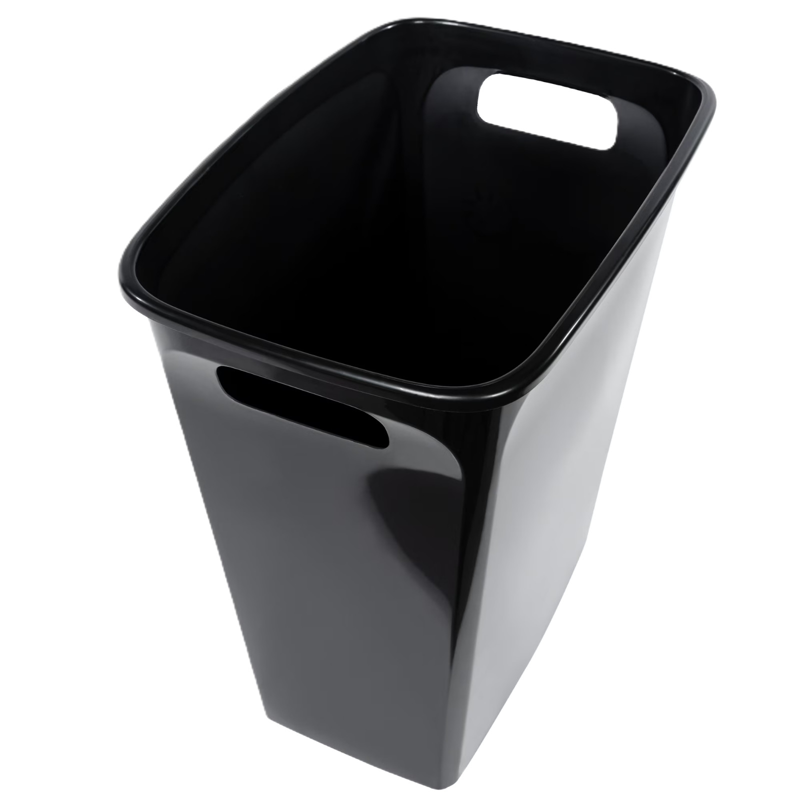 Hefty Kitchen Trash Can, 8.8 Gallon Plastic Open Top Bin with No Lid, Black gallery