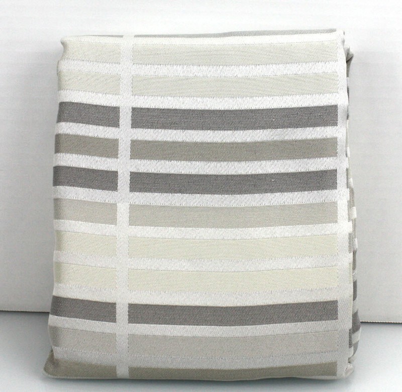 2 Panels- MONTREAL Window Drape Curtain - 84" Long -Silver Ivory Striped 🌟NEW🌟 gallery