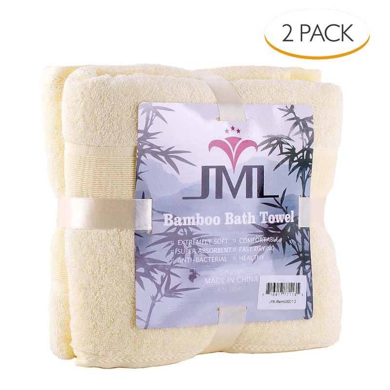 2 Pack Oversize Bamboo Cotton Bath Towels Premium Ultra Soft Absorbent Towel Set gallery