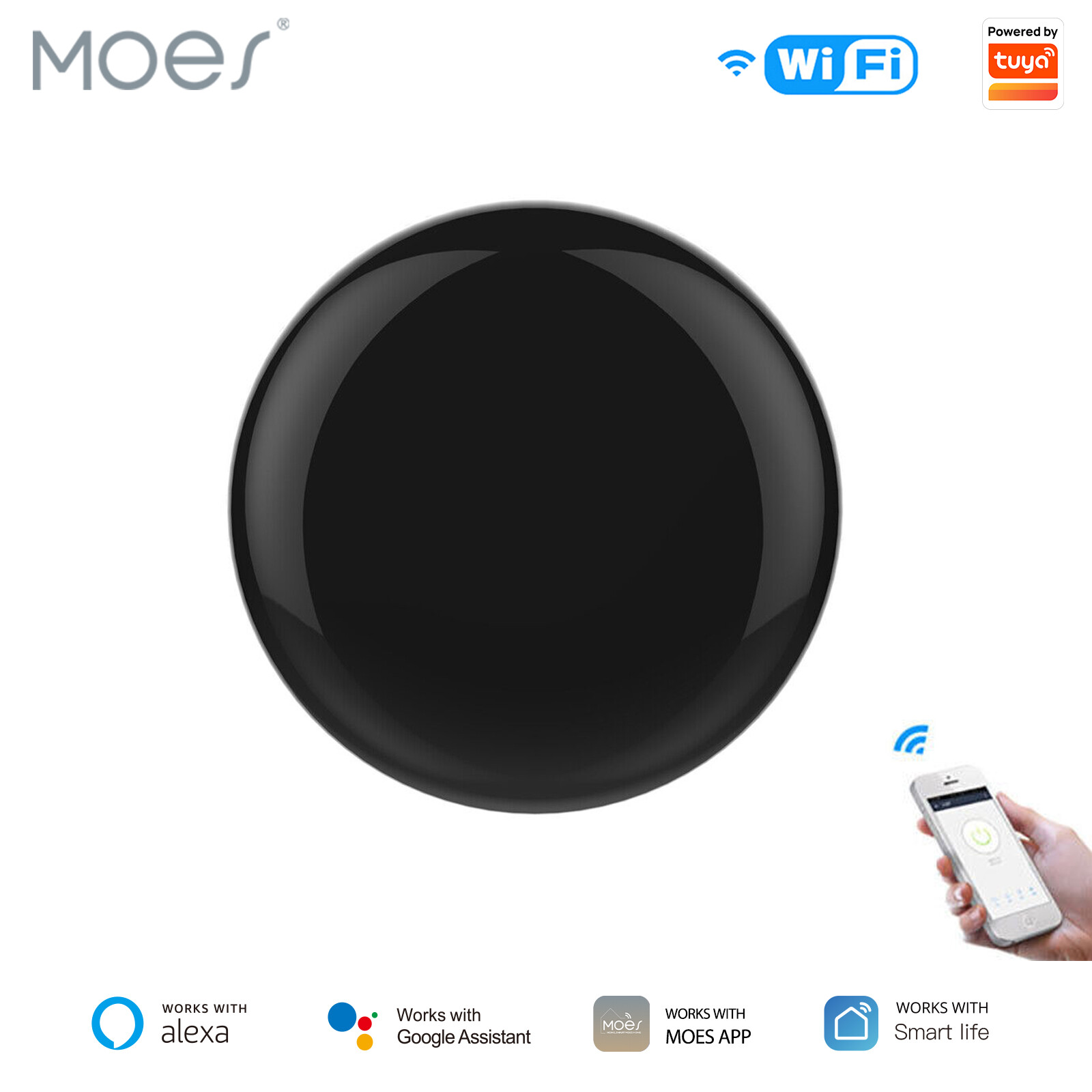 MOES WiFi IR Blaster Smart Remote Control Universal Infrared Repeater Voice APP gallery