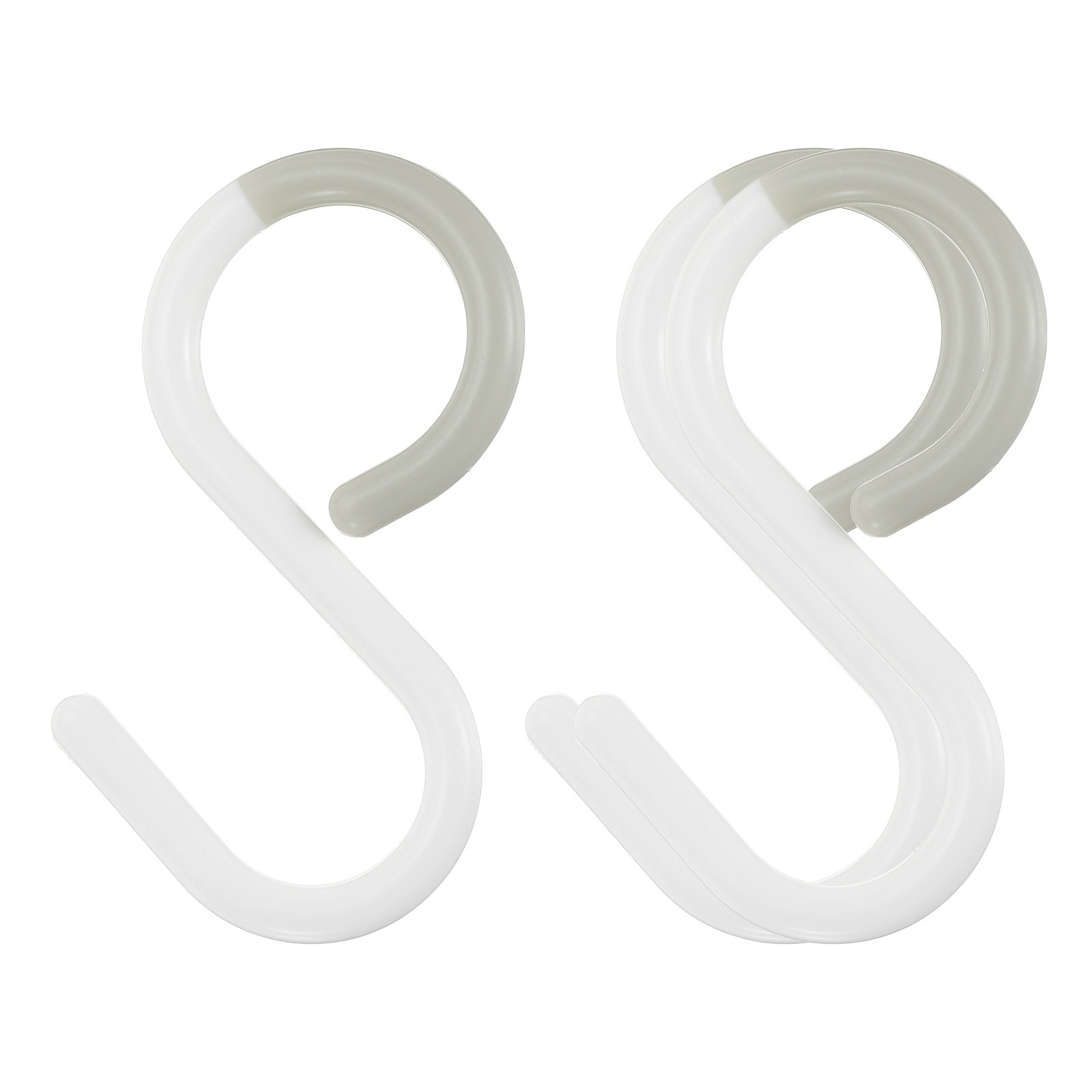 3pcs S Hooks 3.5" Plastic Hanging S Shaped Hooks Large Closet Rod Hooks White gallery