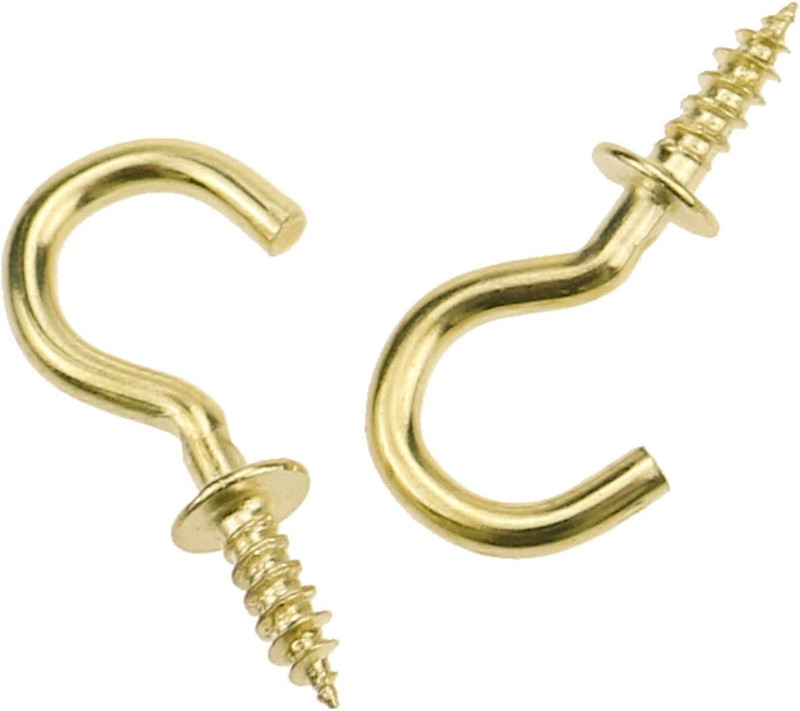 Mini Ceiling Screw Hooks, 200 Pieces 1/2 Inch Cup Hooks Screw-In Hooks gallery