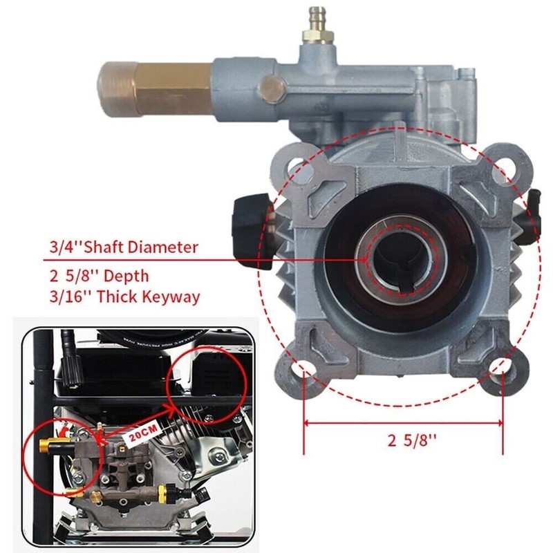 3000 PSI Power Pressure Washer Pump for 3/4" Shaft Horizontal Washer Pump gallery