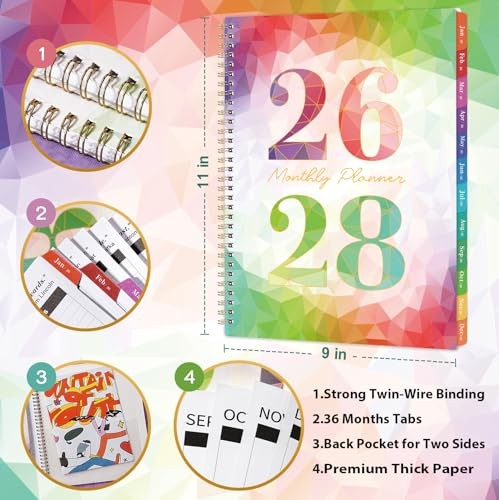 2026-2028 Monthly Planner - 3 Year Monthly Planner 2026-2028, Jan. 2026 - White gallery
