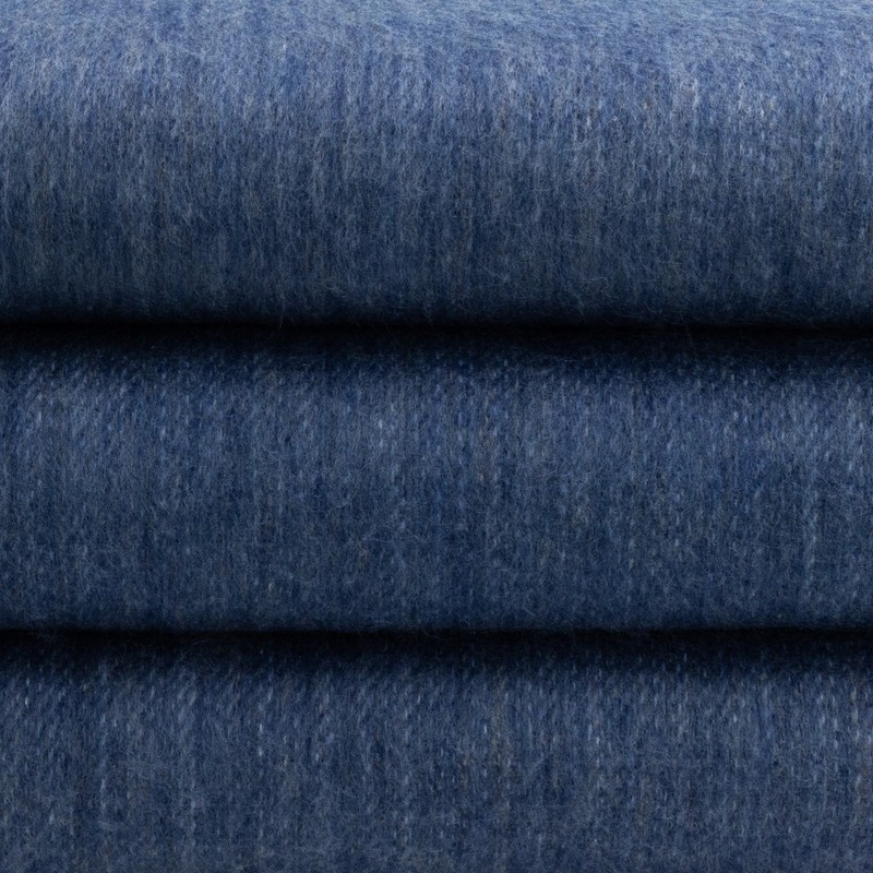 DOUBLE DENSITY ALPACA WOOL BLANKET THROW | QUEEN SIZE | SOFT&WARM – INDIGO BLUE gallery