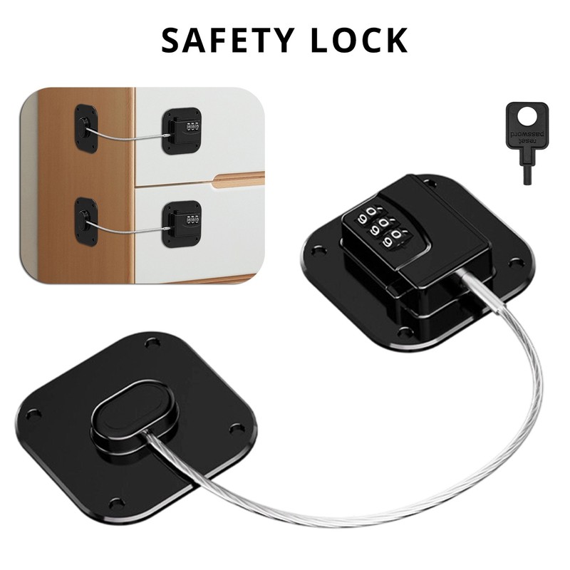 Smad Refrigerator Combination Lock – Child Safety Fridge Lock 3 Digit Code gallery