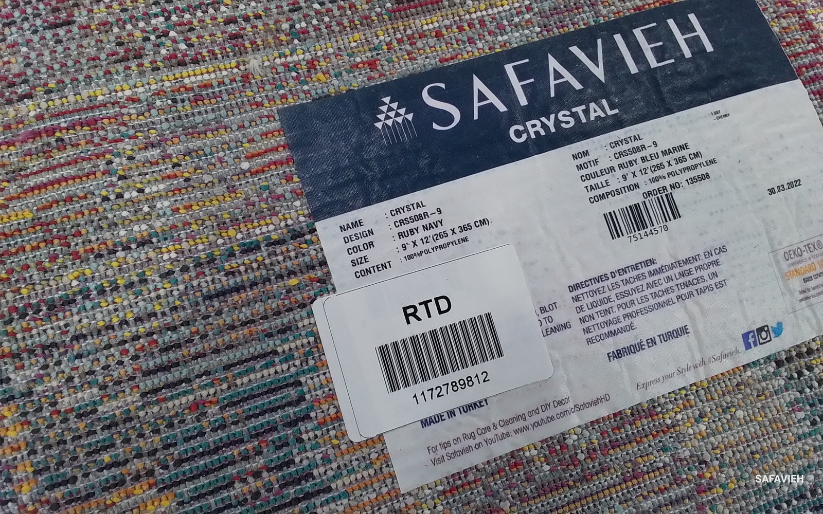 RUBY / NAVY 9'-0" x 12'-0" Flaw in Rug, Reduced Price 1172789812 CRS508R-9 gallery