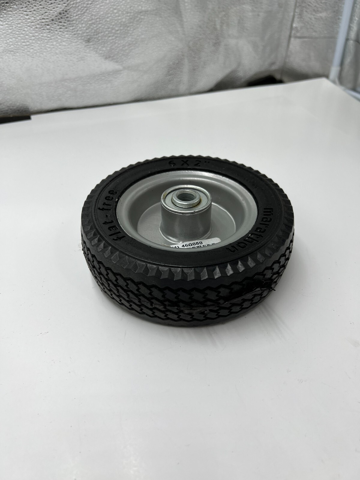 (QTY 2) MARATHON Flat-Free Polyurethane Foam Wheel 6-1/8" 46G080 33101 gallery