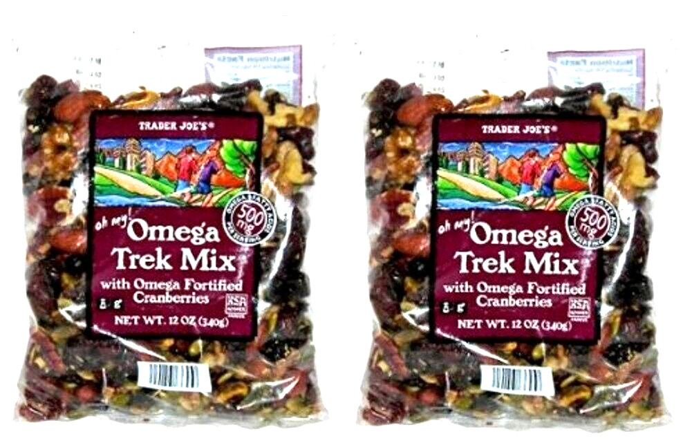 2 Packs Trader Joe's Omega Trek Mix Dried Cranberry Roasted Nut Blend 12 oz Each gallery