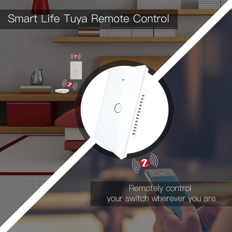 MOES ZigBee Smart Light Switch Wall Touch Glass Panel Alexa Google APP Control gallery