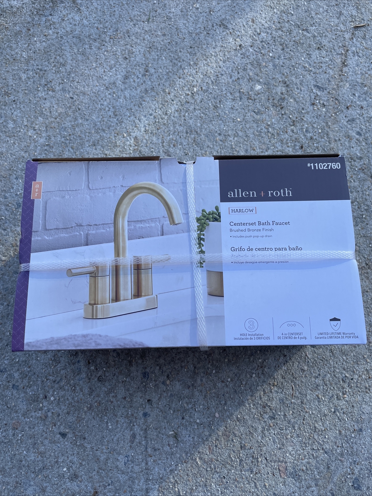 Allen + Roth Harlow 2-Handle Bathroom Faucet w/Drain Brushed Bronze Finish gallery