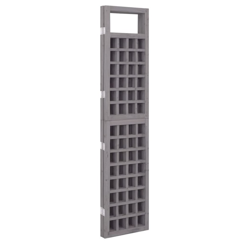 4-Panel Room Divider/Trellis Solid Fir Wood Gray 63.4"x70.9 gallery