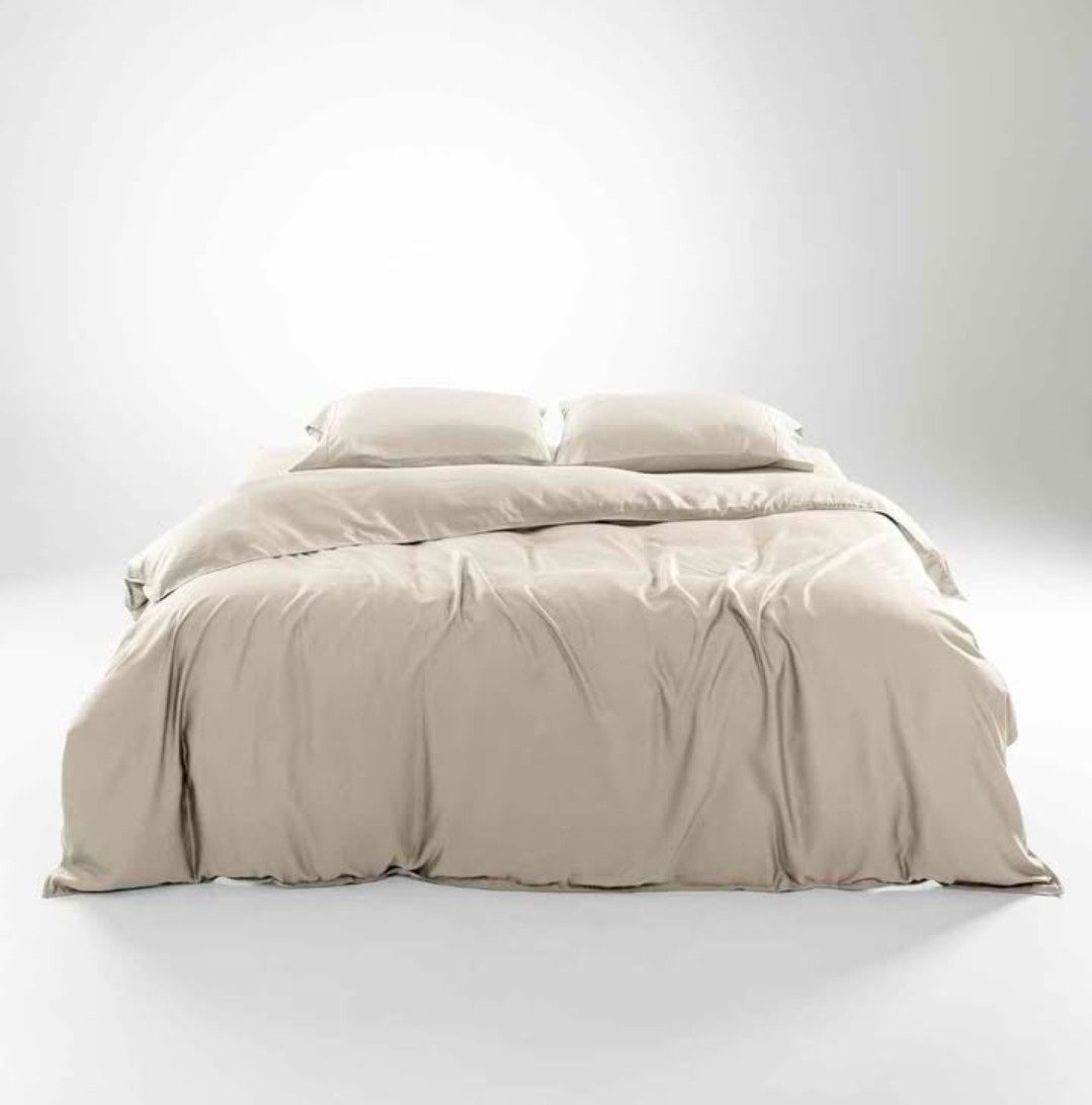 OLIVE + CRATE 100% Lyocell Tencel EUCALYPTUS - KING DUVET COVER OATMEAL gallery