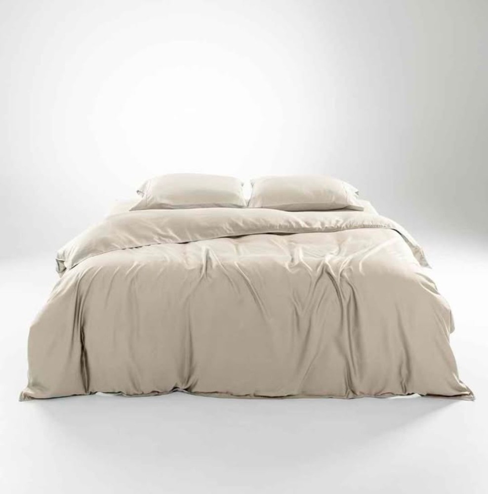 OLIVE + CRATE 100% Lyocell Tencel EUCALYPTUS - KING DUVET COVER OATMEAL