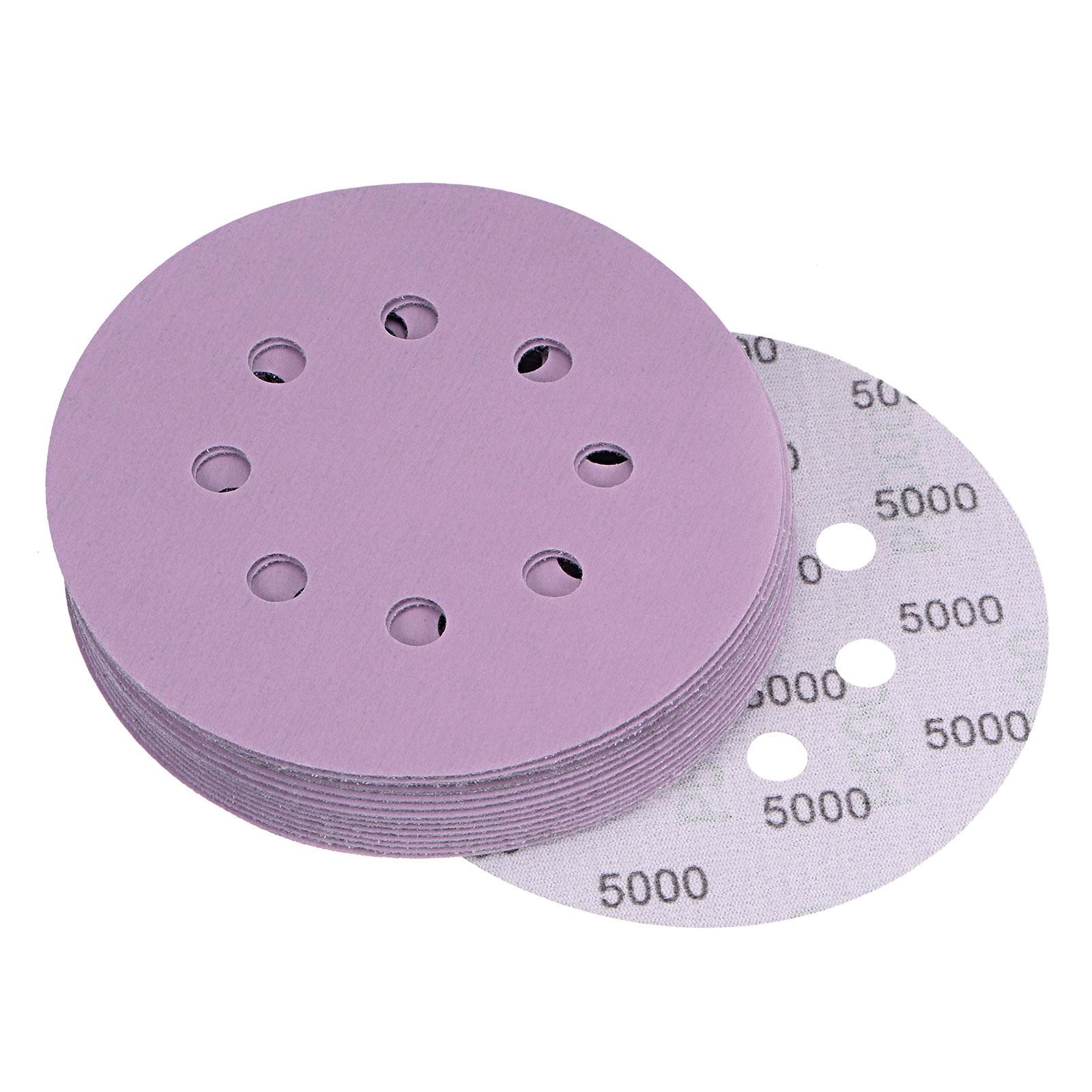 15Pcs 5-Inch Purple Sanding Discs 5000 Grit 8 Hole Hook and Loop Sand Paper gallery