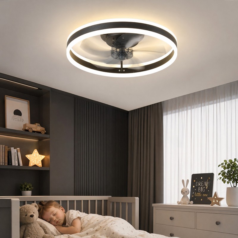 20" Ceiling Fan Light Kit Flush Mount LED Lamp with Remote APP Control Dimmable gallery