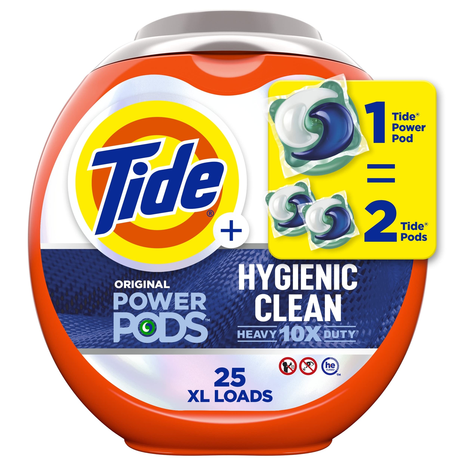 Tide Heavy Duty Power PODS 25 Count Hygienic Clean Laundry Detergent gallery