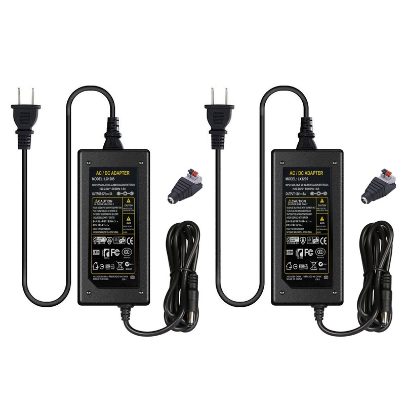 1-5Pack Switch Power Supply Transformer AC To DC 12V 5A Adapter For LED Strip US gallery