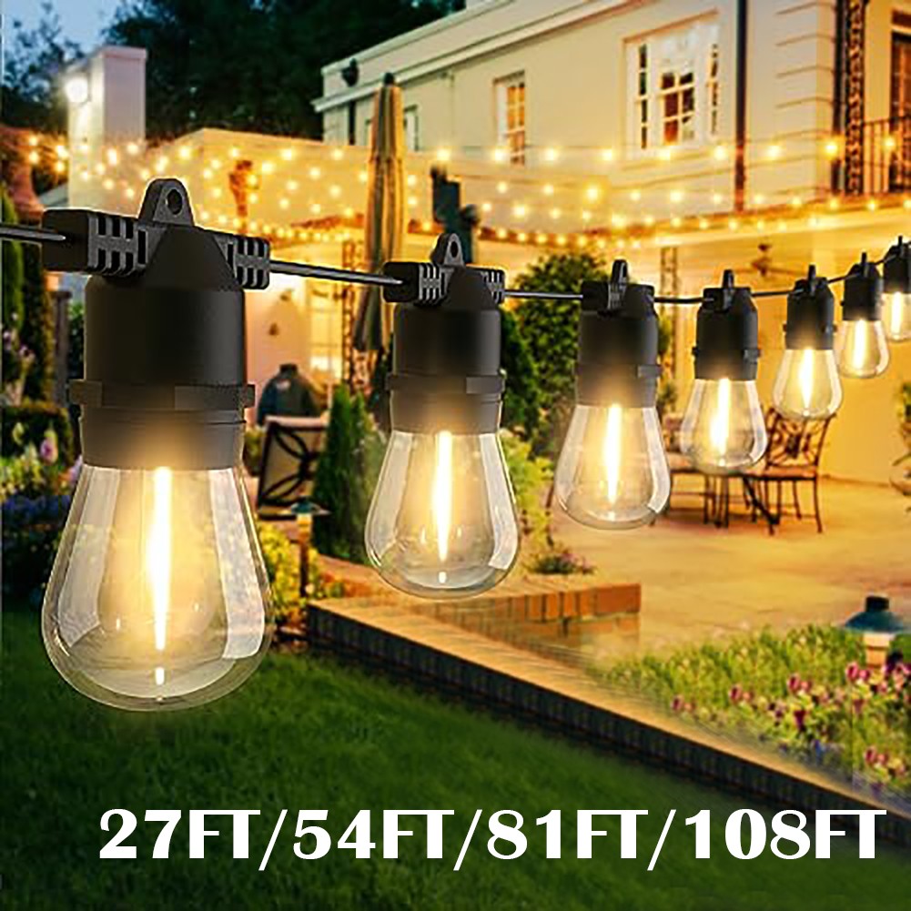 54ft 108ft String Lights S14 LED Shatterproof IP65 for Outdoor Garden Patio Yard gallery