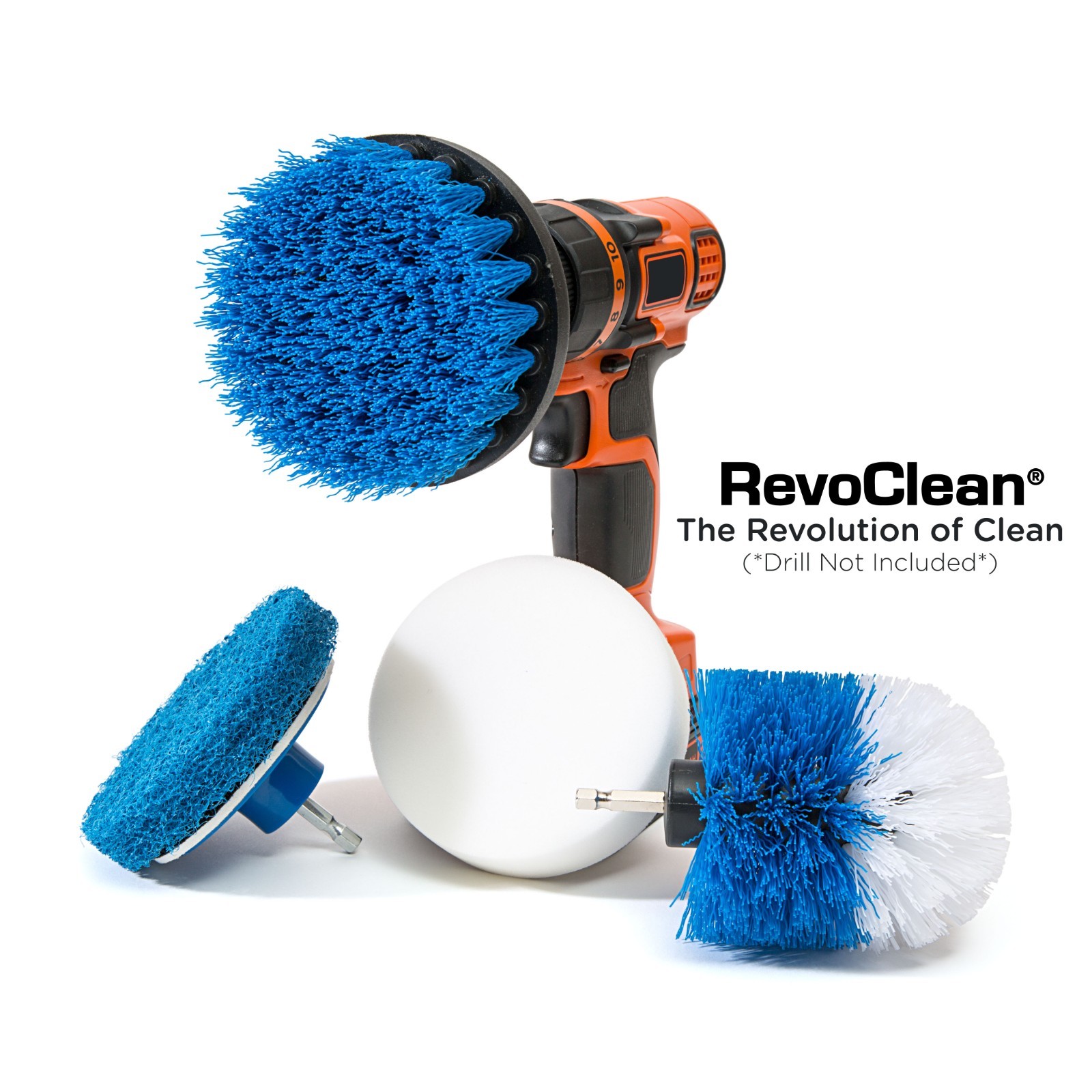 RevoClean® Ultimate 4 Piece Scrub Drill Brush Multi-Purpose Deep Cleaning Kit gallery