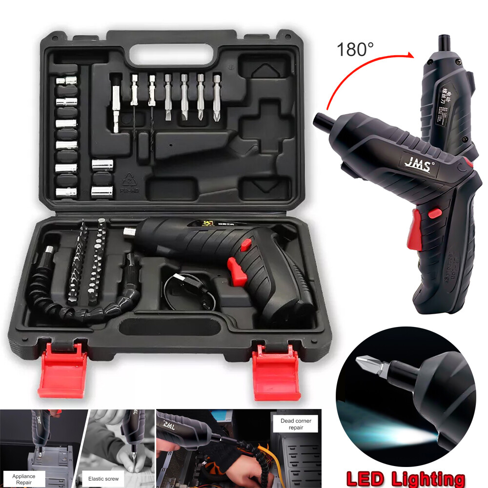 47PCS Power Tool Rechargeable Cordless Electric Screwdriver Drill Kit Portable gallery