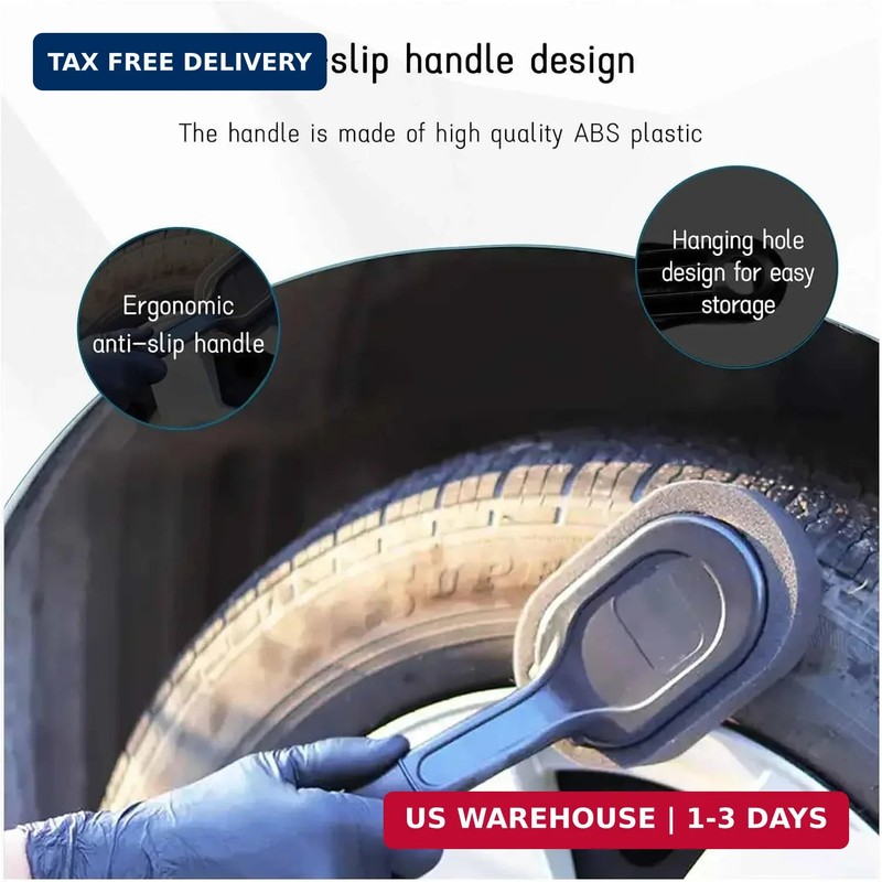 Tire Shine Applicator Brush, High-Density Sponge Tire Dressing Applicator Pad wi gallery