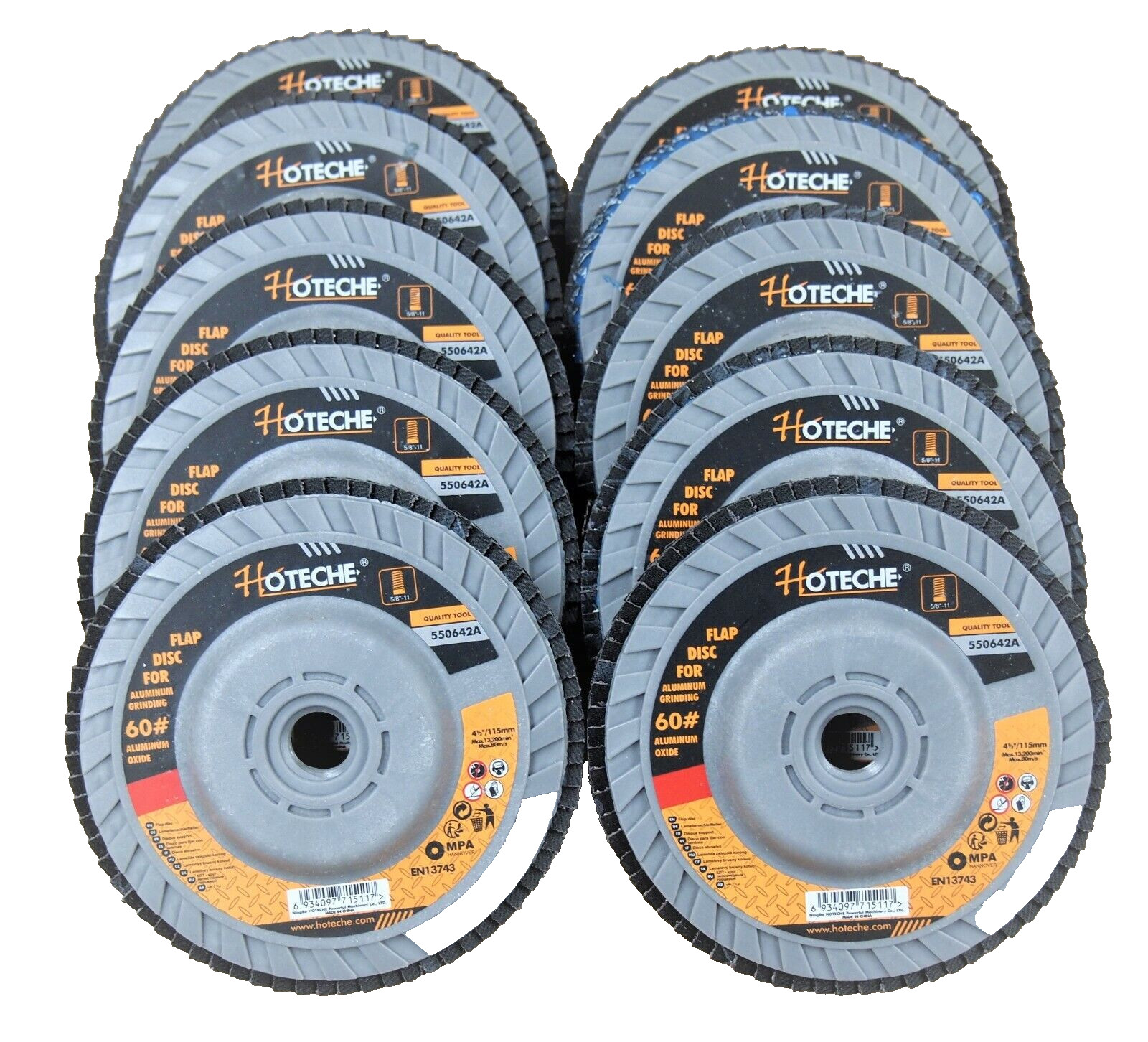 10Pc Flap Disc Speed Hub Grinding wheel 4-1/2" x 5/8"-11 60 Grit For Aluminum gallery