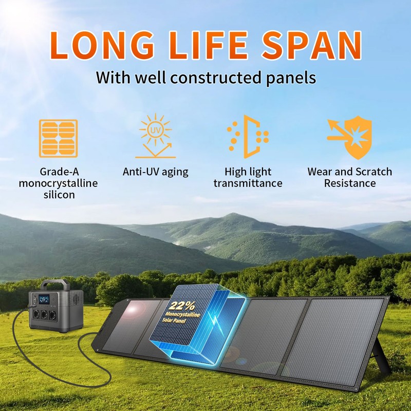 500W Foldable Portable Solar Panel for Power Station Charging Camping Mono Home gallery