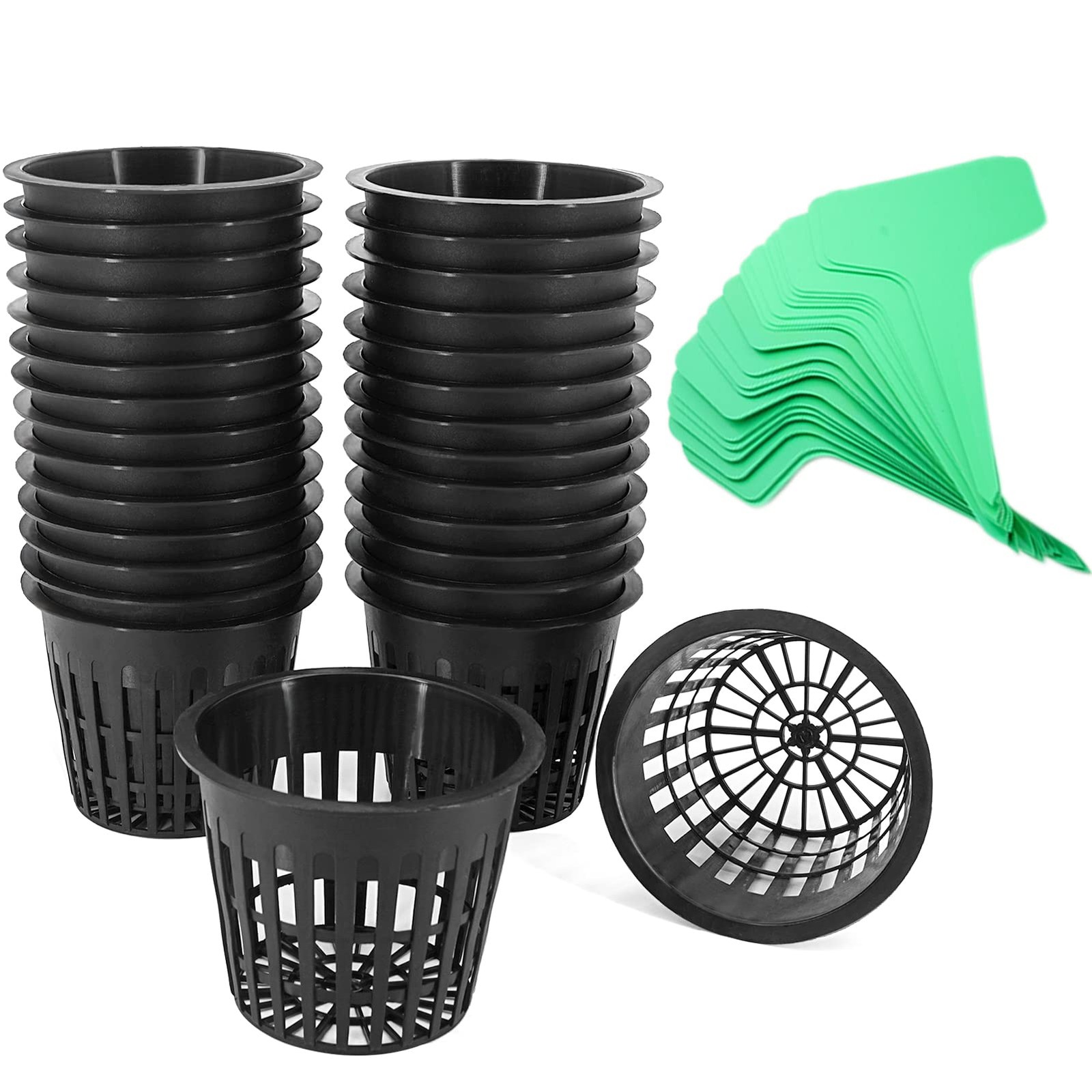 3 Inch Net Pots for Hydroponics 30 Packs with Plant Labels 30Pcs Heavy Duty W... gallery