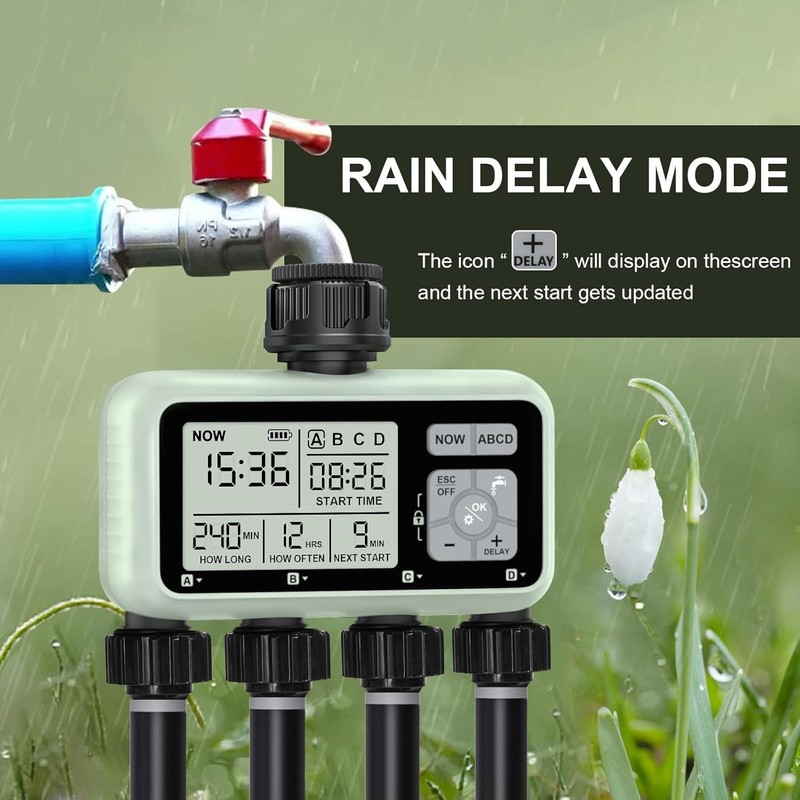Smart Sprinkler Timer Programmable Water Timer for Garden Irrigation Auto 4 Zone gallery