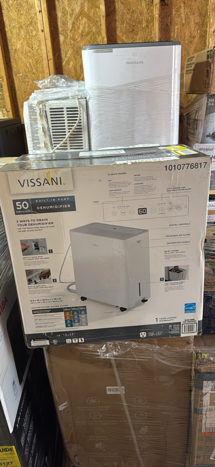 Vissani 50 Pint Dehumidifier w/ Built-In Pump, White, 4,500 ft², Digital gallery