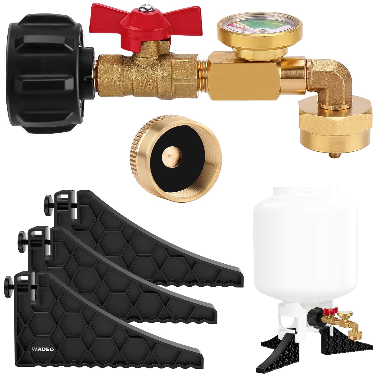 WADEO Propane Refill Adapter Kit with Propane Cylinder Stand Base gallery